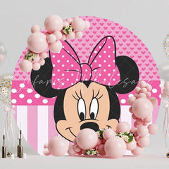 Minnie Mouse Inspired Round Backdrop For Birthday Celebration