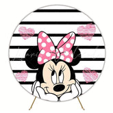 Minnie Mouse Inspired Round Backdrop For Magical Party Decor