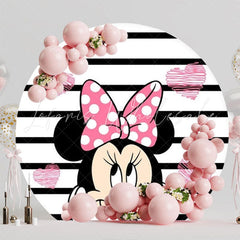 Minnie Mouse Inspired Round Backdrop For Magical Party Decor