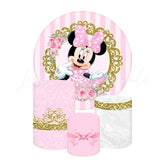 Minnie Mouse Round Backdrop and Cylinder Cover Kit For Girls