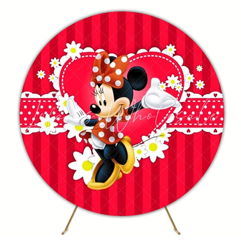 Minnie Mouse Round Backdrop For Fun Kids Party Celebration