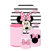 Minnie Mouse Themed Round Backdrop and Cylinder Kit
