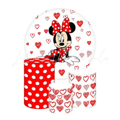 Minnie Mouse Themed Round Backdrop and Cylinder Kit for Fun Parties