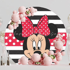 Minnie Round Backdrop For Kids Birthday Celebration Theme Fun