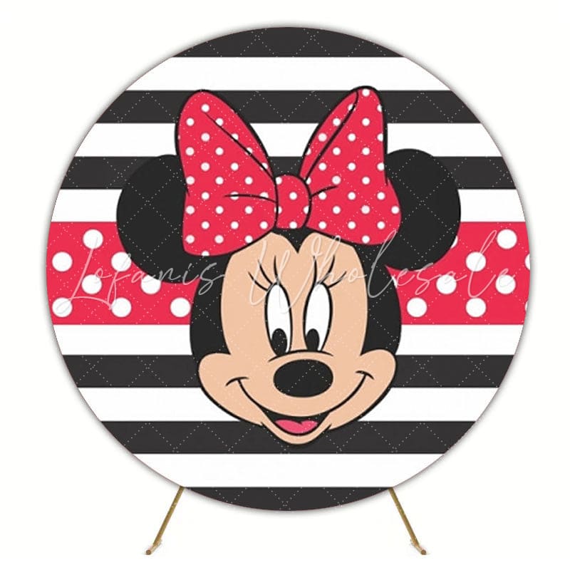 Minnie Round Backdrop For Kids Birthday Celebration Theme Fun