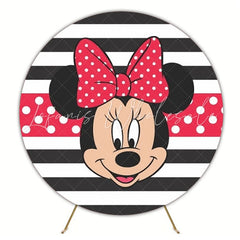 Minnie Round Backdrop For Kids Birthday Celebration Theme Fun