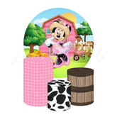 Minnie Themed Round Backdrop and Cylinder Cover Kit for Parties