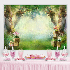Lofaris Misty Forest And Floral Theme Baby shower Backdrop