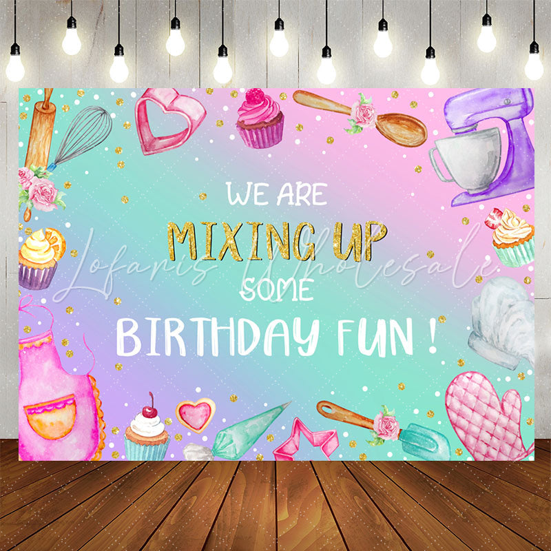 Lofaris Mixing Up Pink Purple Gradient Cake Smash Backdrop