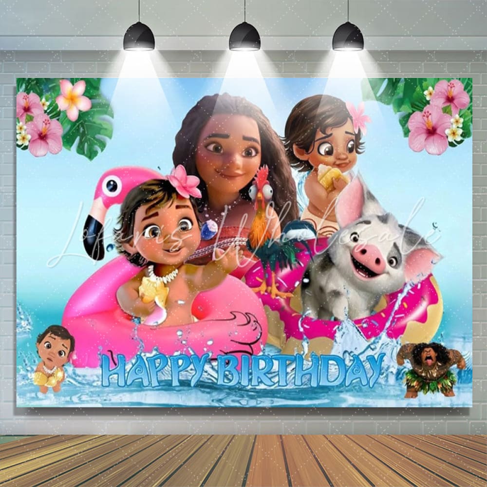 Moana Children Happy Birthday Party Backdrop For Photography