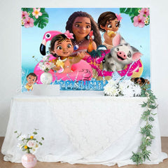Moana Children Happy Birthday Party Backdrop For Photography
