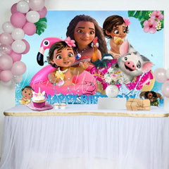 Moana Children Happy Birthday Party Backdrop For Photography