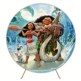 Moana Island Adventure Round Backdrop For Disney Party Theme