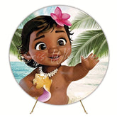 Moana Island Adventure Round Backdrop For Tropical Party Theme