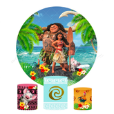 Moana Theme Birthday Party Round Backdrop Cover Plinth Cylinder Pedestal Cover