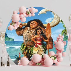Moana Tropical Island Round Backdrop For Ocean Adventure Party