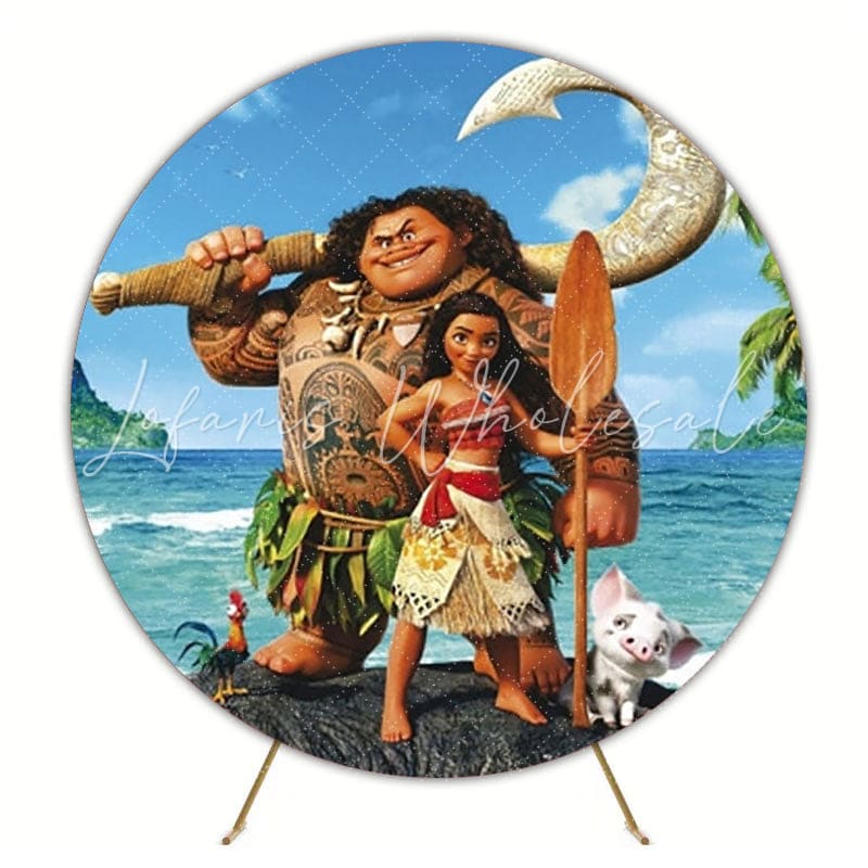 Moana Tropical Island Round Backdrop For Ocean Adventure Party