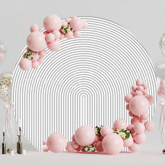 Modern Gray Round Backdrop For Sleek Party Celebration Fun