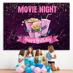 Lofaris Moive Night Purple Sky with Stars Birthday Backdrop