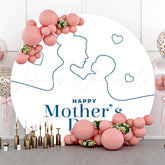 Lofaris Mom Kid Heart Simple Round Mothers Day Backdrop
