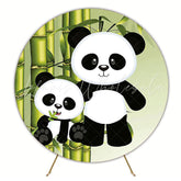 Mommy Panda Round Backdrop for Baby Celebration Event