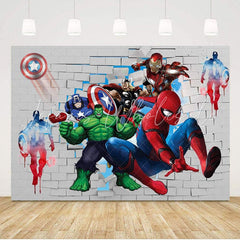 Lofaris Cartoon Superhero Spiderman Theme Birthday Backdrop
