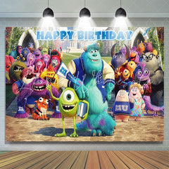 Lofaris Monsters Cartoon Kids Happy Birthday Party Backdrop