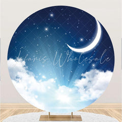 Lofaris Moon And Cloud Star Light Round Baby Shower Backdrop