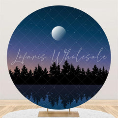 Lofaris Moon And Star Forest Night Round Birthday Backdrop