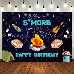 Lofaris More Fun With Friend Bonfire Night Birthday Backdrop