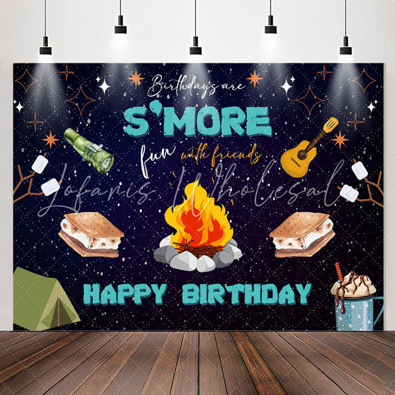 Lofaris More Fun With Friend Bonfire Night Birthday Backdrop