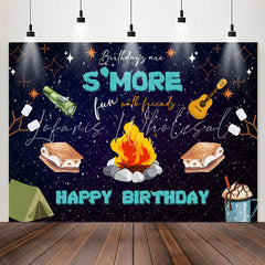 Lofaris More Fun With Friend Bonfire Night Birthday Backdrop