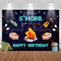 Lofaris More Fun With Friend Bonfire Night Birthday Backdrop