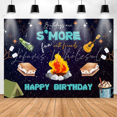 Lofaris More Fun With Friend Bonfire Night Birthday Backdrop