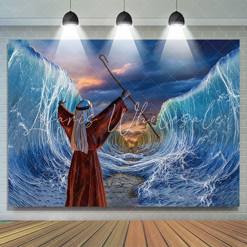 Lofaris Moses Divide The Red Sea Jews Pesach Party Backdrop
