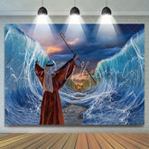 Lofaris Moses Divide The Red Sea Jews Pesach Party Backdrop