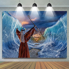 Lofaris Moses Divide The Red Sea Jews Pesach Party Backdrop