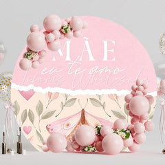 Mother Butterfly I Love You Round Backdrop for Mothers Day
