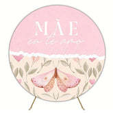 Mother Butterfly I Love You Round Backdrop for Mothers Day