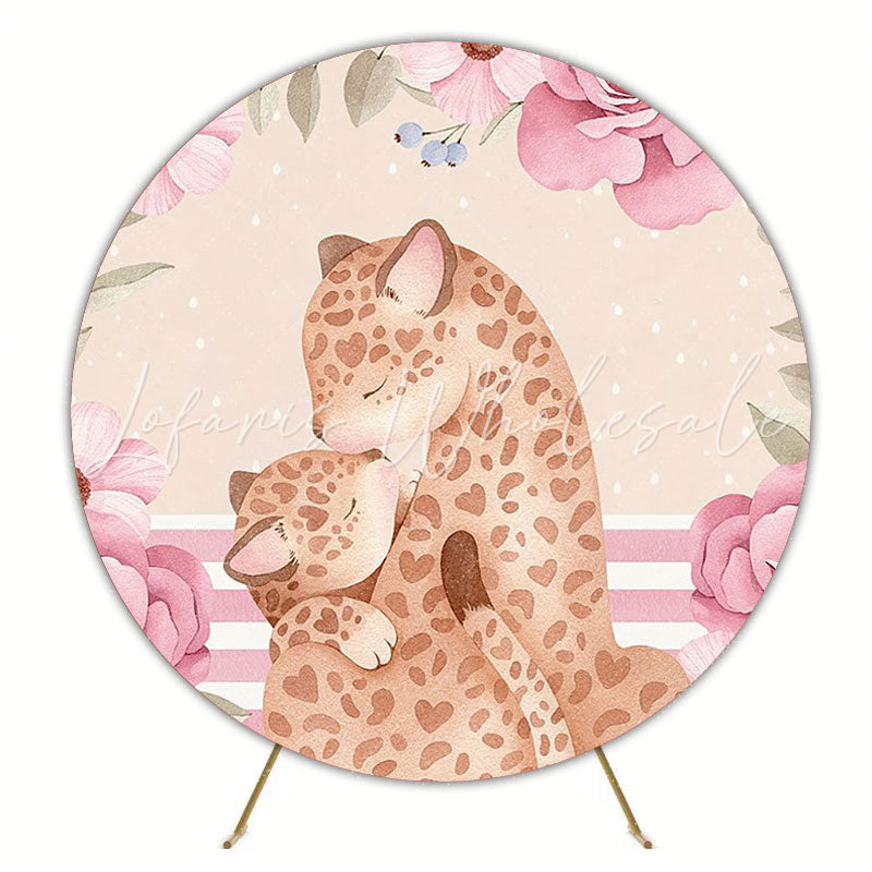 Mother’s Day Animals Round Backdrop for Nature Celebration
