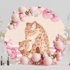 Mother’s Day Animals Round Backdrop for Nature Celebration