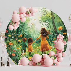 Mothers Day Forest Round Backdrop for Mothers Day Party