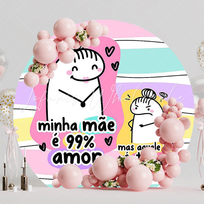 Mothers Day Meme Fun Round Backdrop for Celebration