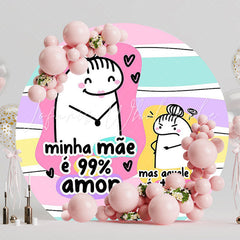 Mothers Day Meme Fun Round Backdrop for Celebration