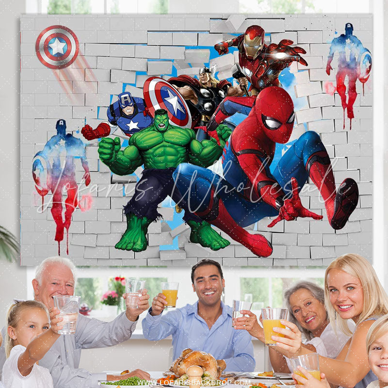 Lofaris Movie Superhero Backdrop For Kids Birthday Party