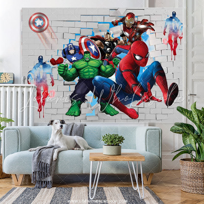 Lofaris Movie Superhero Backdrop For Kids Birthday Party