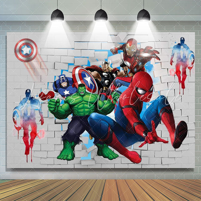 Lofaris Movie Superhero Backdrop For Kids Birthday Party
