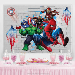 Lofaris Movie Superhero Backdrop For Kids Birthday Party