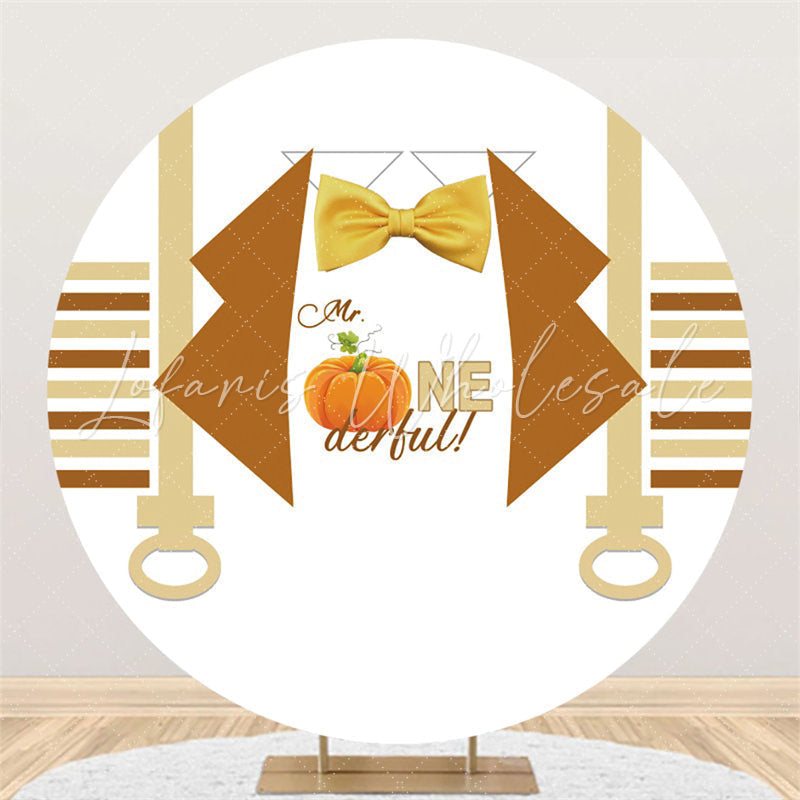 Lofaris Mr Onederful Autumn Pumpkin Round Birthday Backdrop