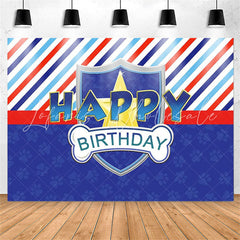 Lofaris Multicolor Stripes Blue Dog Paws Birthday Backdrop